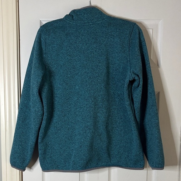 L.L. Bean Teal Sweater with Gray Trim - Picture 3 of 5